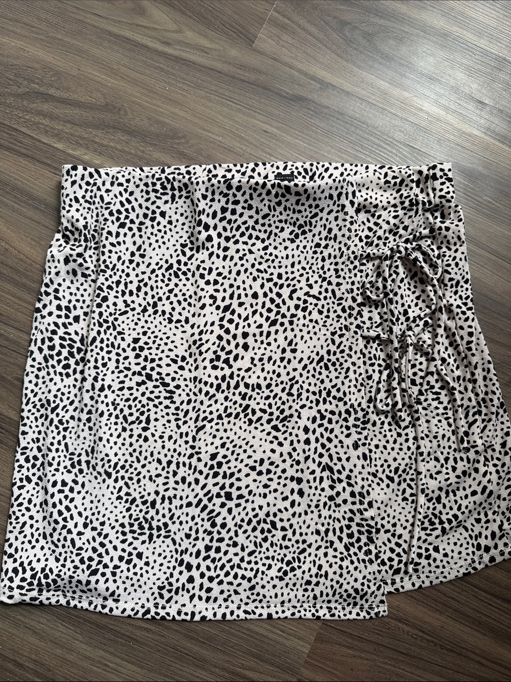 Windsor Black and White Spotted Wrap Mini Skirt